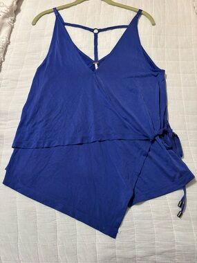 Free People Royal Blue Wrap-Front Tank